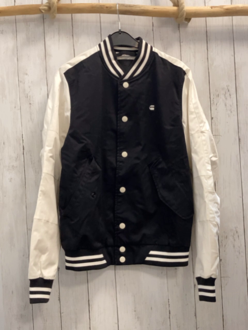 G-Star Raw  Collegejacke  Gr. 158/164  schwraz weiße Ärmel schwarz weißer Streifenbund 