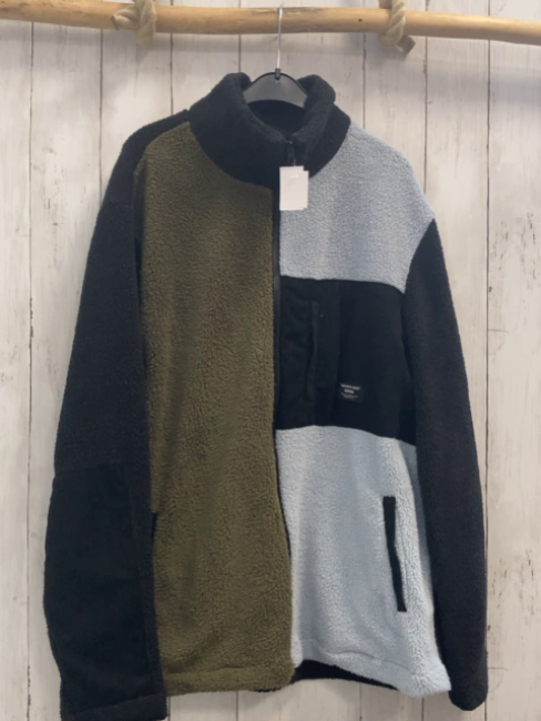 Manbrand  Teddyjacke  Gr. 170/176  kiwi hellblau schwarz 