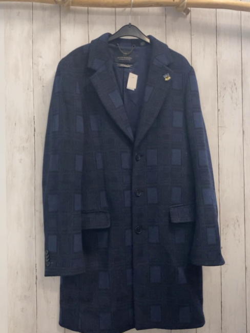 Scotch & Soda  Mantel Gr. S  blau schwarz kariert wolloptik 