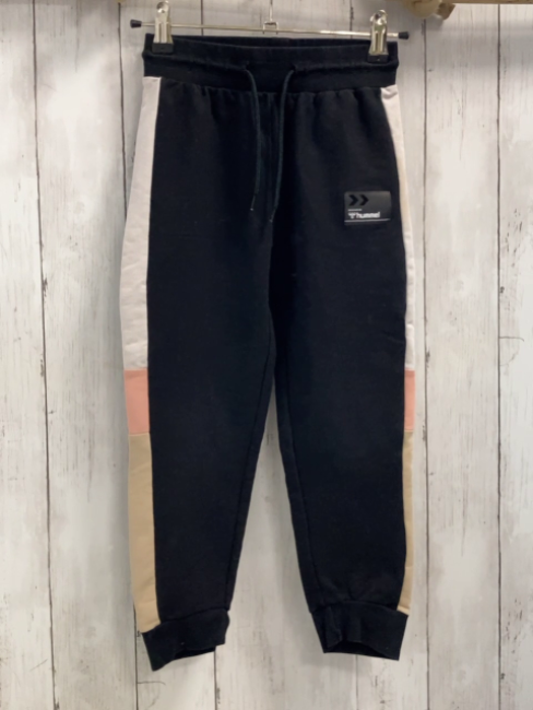 Hummel  Jogginghose  Gr. 116  schwarz beige lachs creme Seitenstreifen 