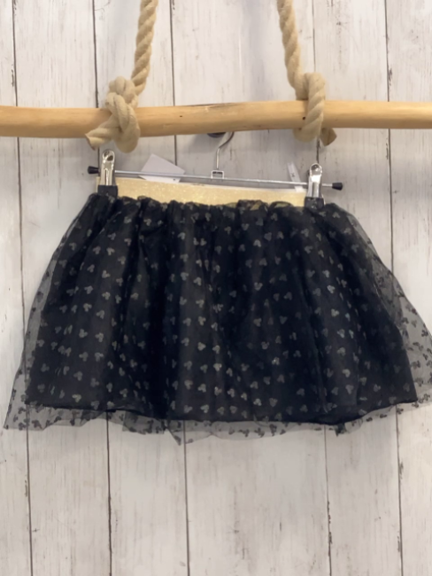 Disney  Rock Gr. 122  grau Tüllrock mit silber Minnie Mouse Köpfen goldener Glitzerbund 