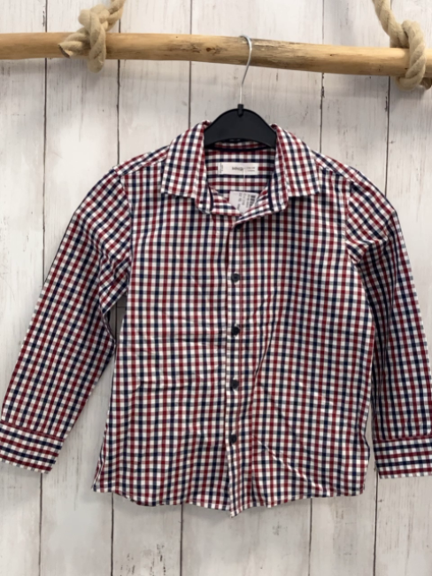 Mango Hemd Gr. 116  blau rot weiß kariert