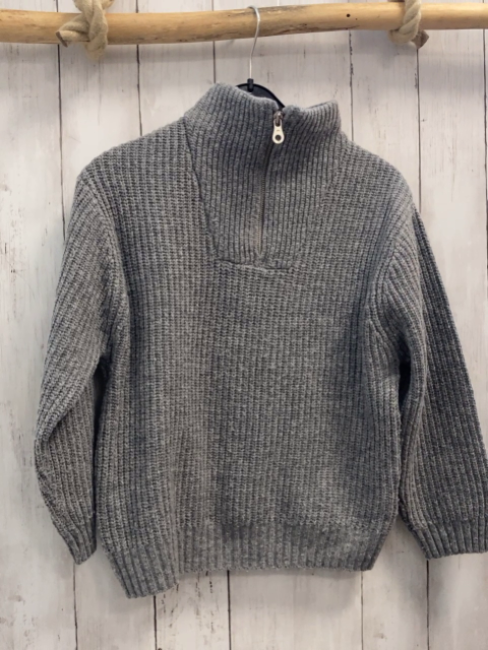 zara pullover Gr. 128  grau Strick Reißverschluss