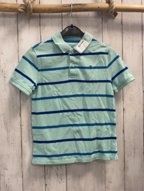 Tommy Hilfiger T-Shirt Gr. 134  mint blaue Streifen Polokragen