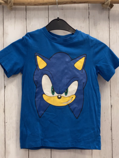 H&M  T-Shirt  Gr. 116  blau Sonic 