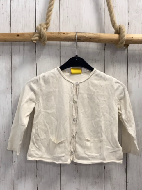 Steiff  Strickjacke  Gr. 92  creme silber Gliterznähte 