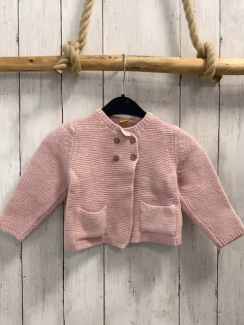 Steiff  Strickjacke  Gr. 86  rosa 2 Reihen Knöpfe 