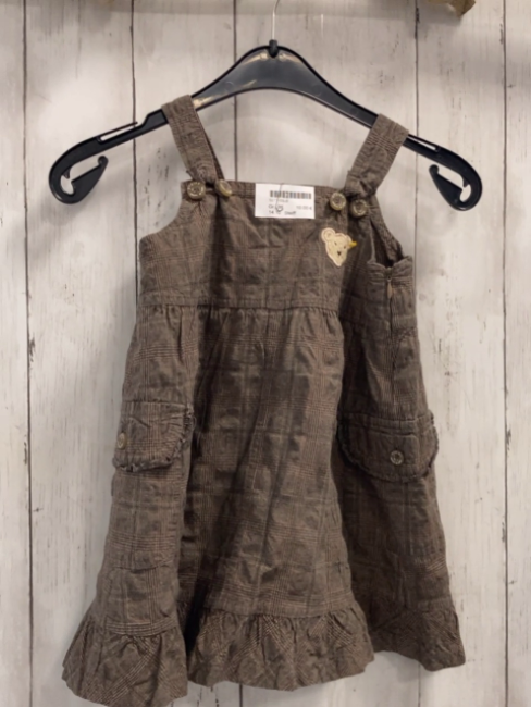 Steiff Kleid Gr. 86  braun rost grau kariert