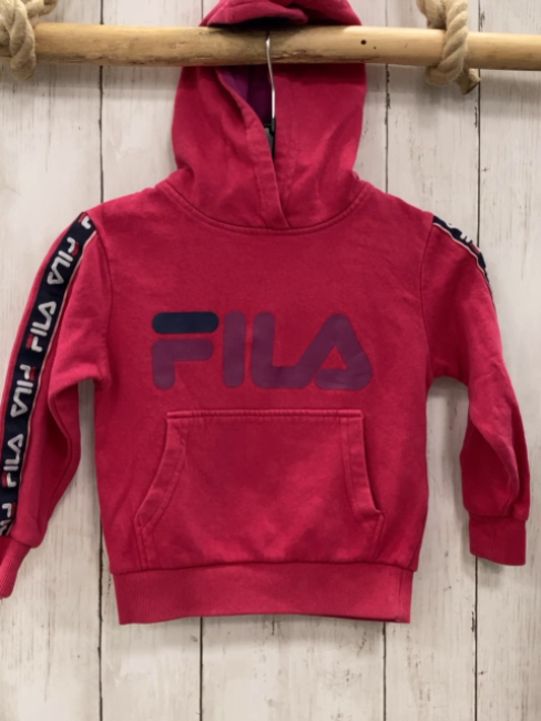 Fila  Pullover  Gr. 98  rot Kapuze Schrift 