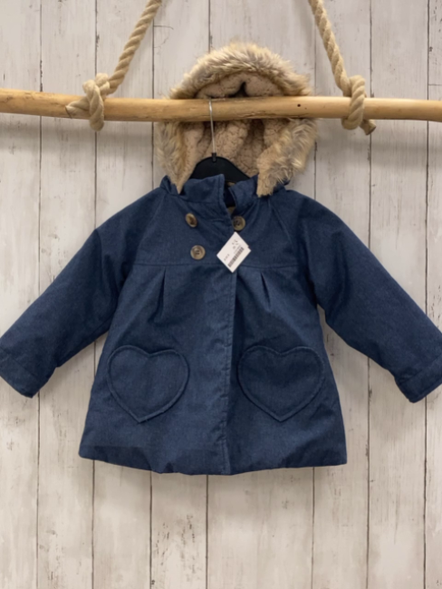   Winterjacke  Gr. 92  blau Kapuze mit Fellbund 
