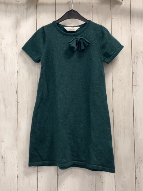 H&M Kleid Gr. 134  grün glitzernd Strick