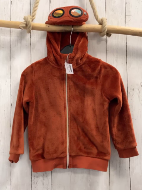 catimini Plüschjacke Gr. 128  rostbraun 