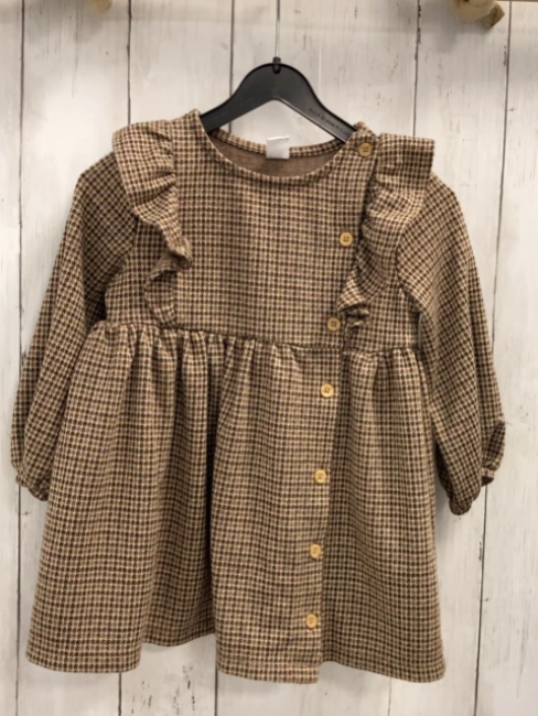 LCW  Kleid  Gr. 92  helbraun braun kariert Rüschen 