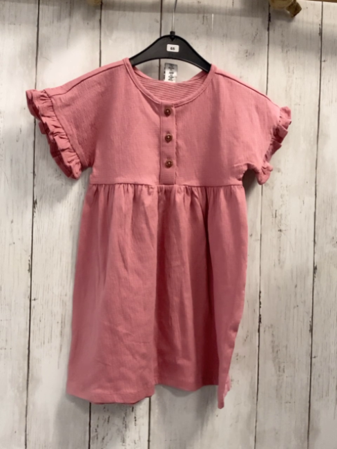 neu Dopodopo Kleid  Gr. 86  rosa Struktur Rüschenbund 