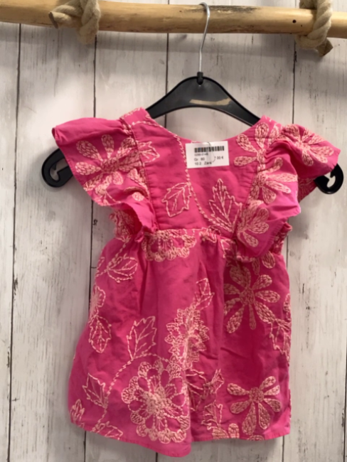 Zara  Kleid  Gr. 80  pink beige Blumenstickerei 