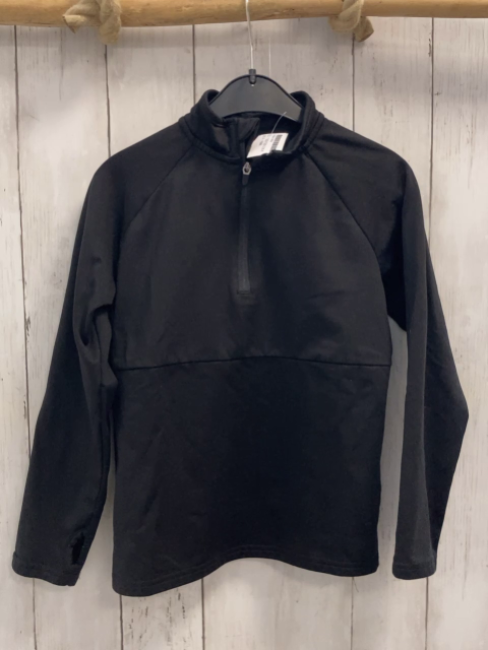 H&M  Sportshirt lang  Gr. 122/128  schwarz  Reißverschluss 