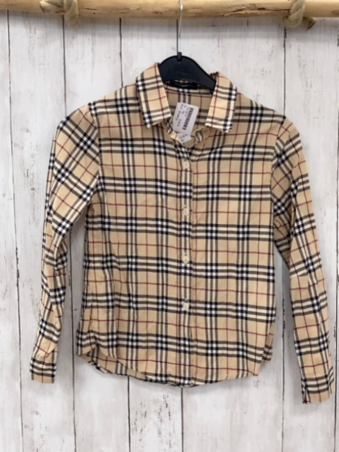 Burberry  Bluse  Gr. 116  beige schwarz weiß rot kariert 