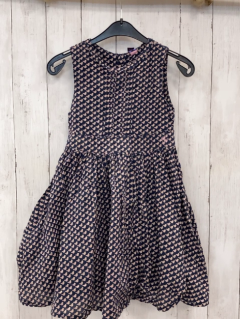 Review  Kleid  Gr. 128/134  blau beige rosa Vögel 