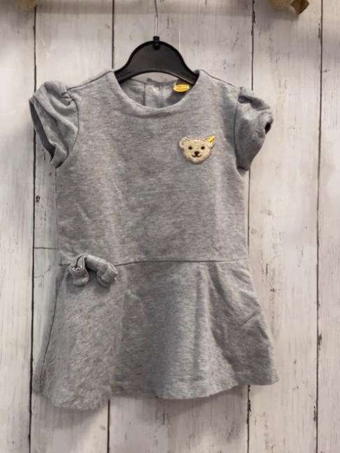 Steiff  Kleid  Gr. 74  grau Schleifen 