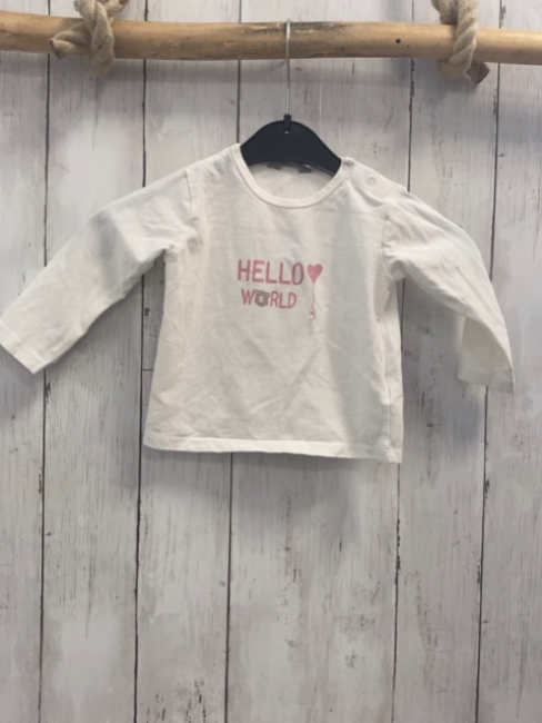 Kanz  Langarmshirt  Gr. 74  weiß Schrift mit Herzballon 