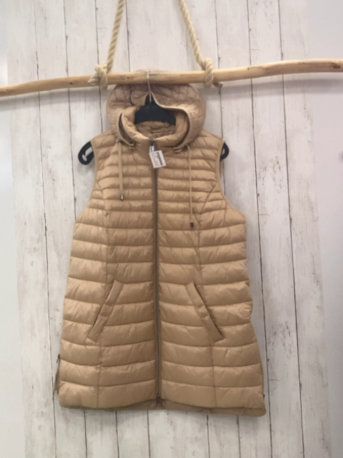 Barbara Lebek  Longweste  Gr. 42  golden silber Reißverschlüsse Kapuze 