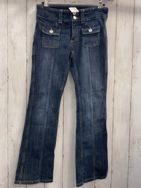 H&M  Hose  Gr. 140  blau Jeans orange Nähte Bund verstellbar