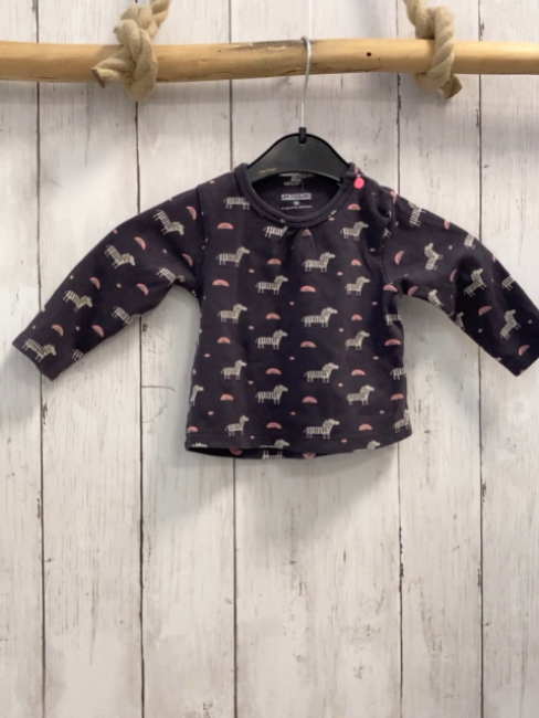 Staccato  Langarmshirt  Gr. 68  grau Zebras Bögen 