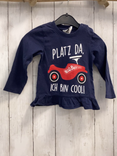   Langarmshirt  Gr. 86  rot Bobby Car weiße Schrift 