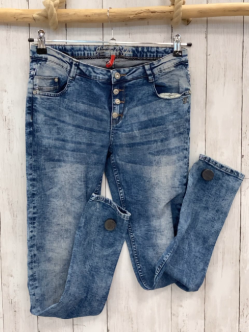 Lemmi Hose Gr. 164  blau Jeans washed Look Bund verstellbar