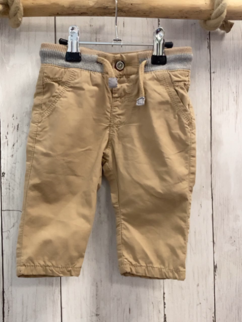 Zara  Hose  Gr. 68  beige gefüttert grauer Strickbund 