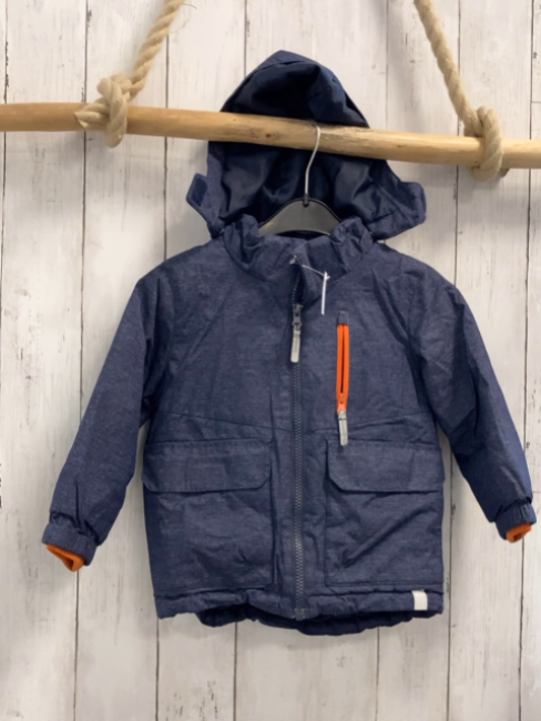 H&M  Winterjacke  Gr. 98  blau orange Bund + Reißverschluüsse 