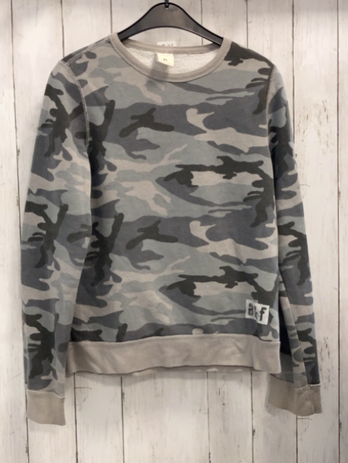 Abercrombie  Pullover  Gr. 158  grau hellgrau dunkelgrau gemustert 