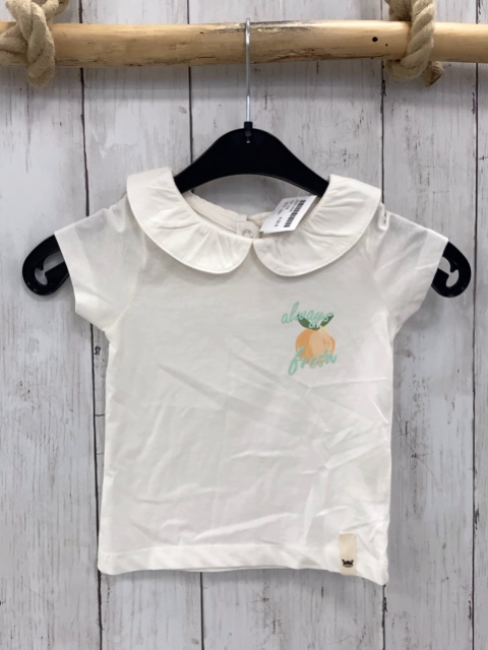 neu  T-Shirt  Gr. 74  weiß Kragen Orange 