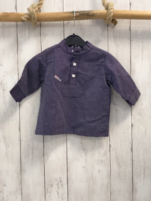 neu Mod AS Hemd  Gr. 74  blau hellgraue Streifen 