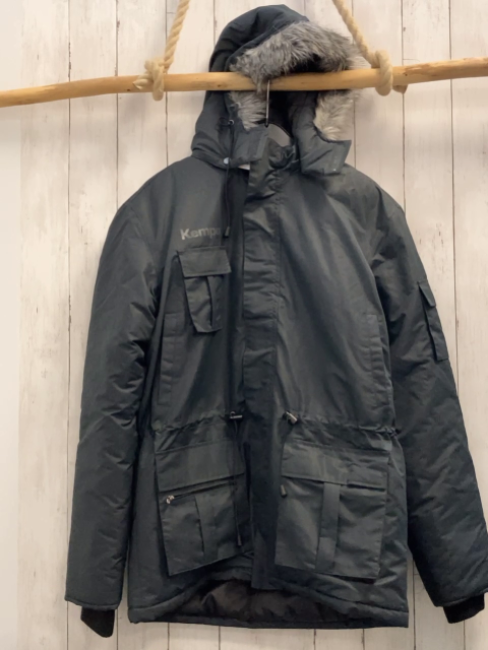 Kempa  Winterjacke Gr. M  dunkelgrau Kapuze mit Fellbund 