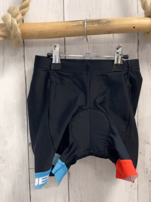 Cube  Radfahrershorts  Gr. 122/128  schwarz hellbauer roter Bund mit Polster 
