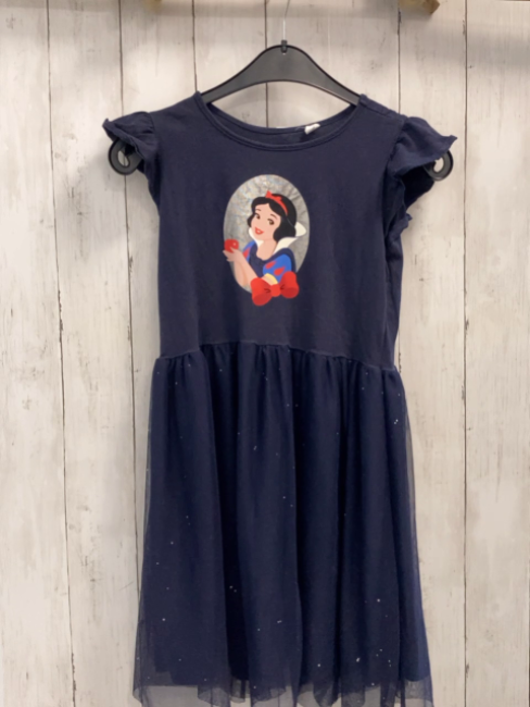 H&M  Kleid  Gr. 134/140  blau Rotkäppchen Tüllrock mit silber Glitzerpunkten 