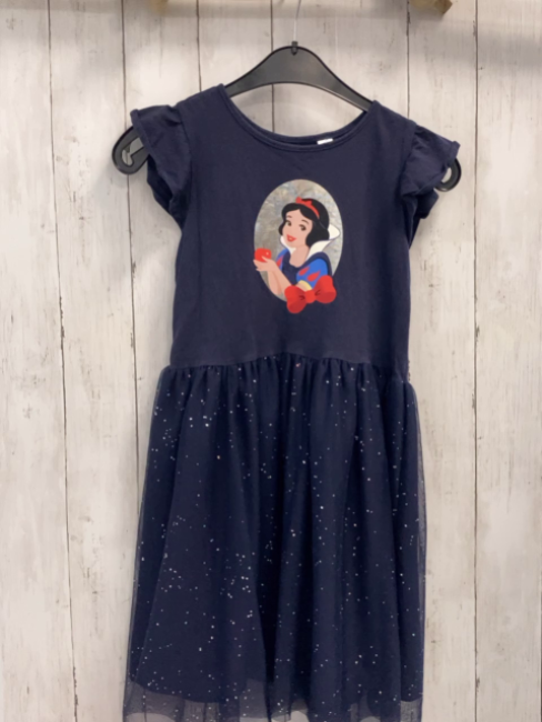 H&M  Kleid  Gr. 134/140  blau Rotkäppchen Tüllrock mit silber Glitzerpunkten 
