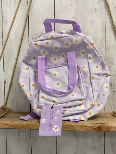 neu Backpack Rucksack lavendel weiße Blumen 