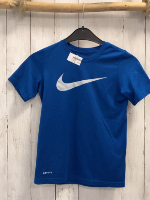 Nike  Sportshirt  Gr. 128  blau weißes Label 