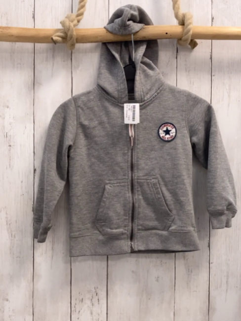 Converse  Sweatjacke  Gr. 98  grau Kapuze 