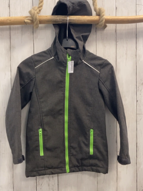  Softshelljacke Gr. 110  grau grüner Reißverschluss