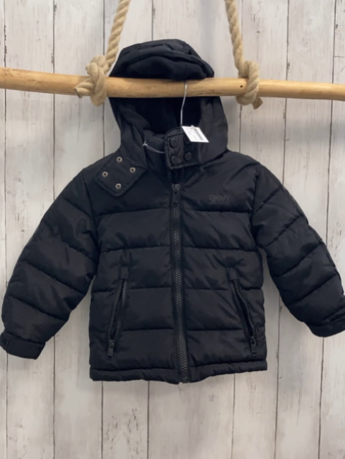 DKNY  Winterjacke  Gr. 98  schwarz Kapuze 