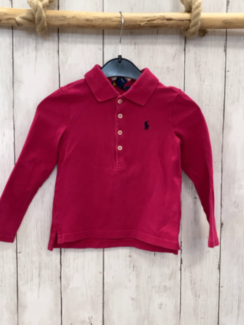 Ralph lauren Langarmshirt Gr. 104  pink Kragen