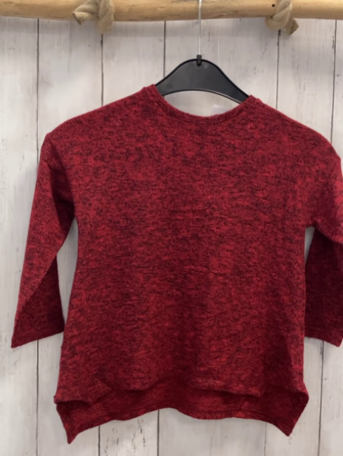 Zara  Pullover  Gr. 110  rot schwarz meliert Strick