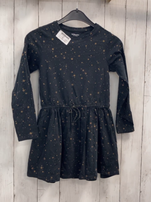 Vertbaudet  Kleid  Gr. 116  schwarz bronze Glitzersterne 