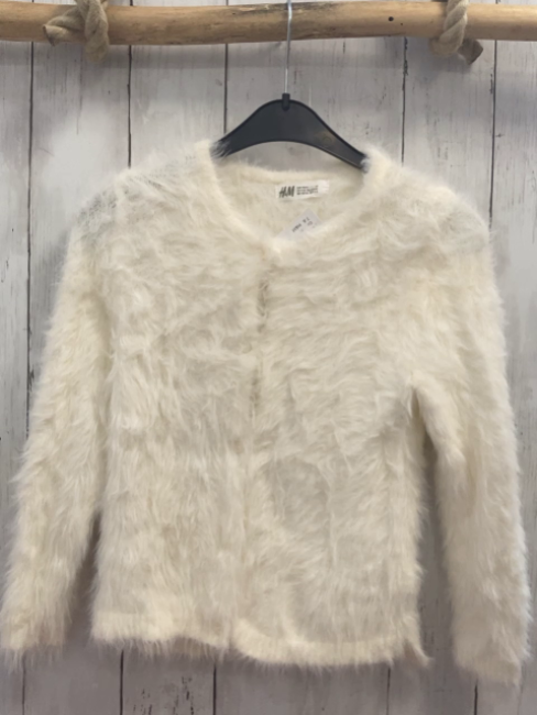 H&M  Strickjacke  Gr. 110  weiß flusig 