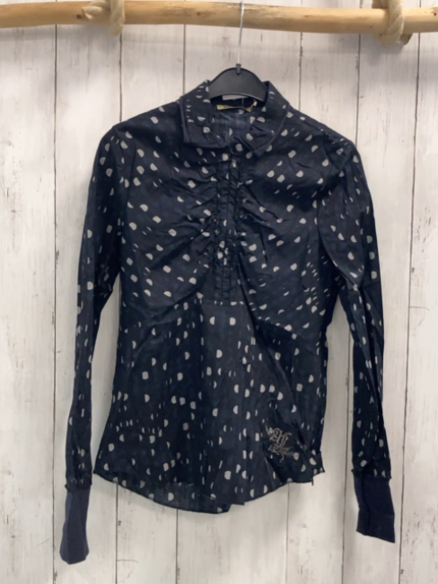 Airfield  Bluse  Gr. 158/164  schwarz blau hellgrau Kreise und Bögen 