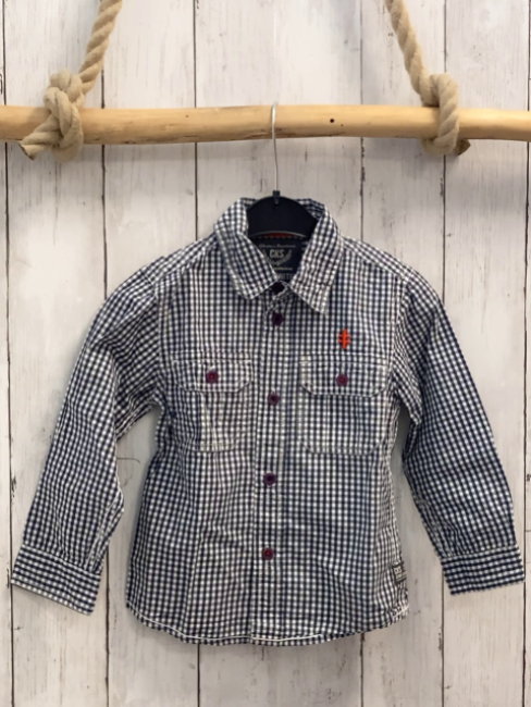 CKS  Hemd  Gr. 104  grau weiß kariert 