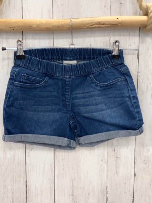   Shorts Gr. 140  blau Jeans Umschlag Gummizugbund 